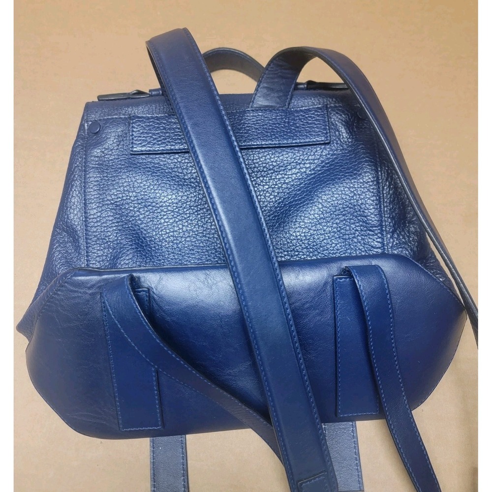Beautiful Genuine Blue Courier Leather Backpack Proenza Schouler NWOT $1300+! - Picture 4 of 9